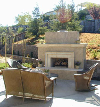 Outdoor Fireplace Landscape Design